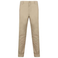 Stone - Front - Henbury Mens Stretch Flex Waistband Chino Trousers