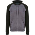 Charcoal-Jet Black - Front - AWDis Just Hoods Mens Baseball Zoodie