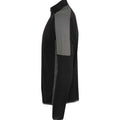 Black-Gunmetal Grey - Side - Finden & Hales Mens Contrast Zip Neck Midlayer Top