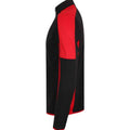 Black-Red - Side - Finden & Hales Mens Contrast Zip Neck Midlayer Top