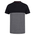 Navy-White - Front - Front Row Adults Unisex Breton Striped T-Shirt