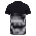 Navy-White - Back - Front Row Adults Unisex Breton Striped T-Shirt