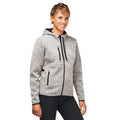 Light Grey Melange - Side - Proact Womens-Ladies Heather Hooded Jacket