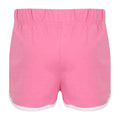 Bright Pink-White - Back - Skinni Minni Childrens-Kids Retro Shorts