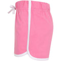 Bright Pink-White - Side - Skinni Minni Childrens-Kids Retro Shorts