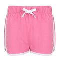 Bright Pink-White - Front - Skinni Minni Childrens-Kids Retro Shorts