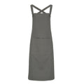 Dark Grey - Front - Premier Cross Back Barista Bib Apron