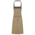 Khaki-Brown Denim - Front - Premier Espresso Bib Apron