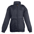 Navy - Front - SOLS Kids Unisex Surf Windbreaker Jacket (Water Resistant And Windproof)