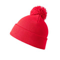 Red - Back - Result Childrens-Kids Pom Pom Beanie