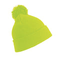 Fluorescent Yellow - Front - Result Childrens-Kids Pom Pom Beanie