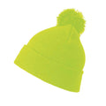 Fluorescent Yellow - Back - Result Childrens-Kids Pom Pom Beanie