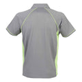 Grey-Lime Green - Back - Finden And Hales Mens Performance Piped Polo Shirt