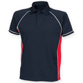 Navy-Red-White - Front - Finden And Hales Mens Performance Piped Polo Shirt