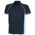 Navy-Sky Blue-White - Front - Finden And Hales Mens Performance Piped Polo Shirt