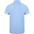 Sky-Navy-White - Back - Finden And Hales Mens Performance Piped Polo Shirt