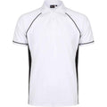 White-Black-Black - Front - Finden And Hales Mens Performance Piped Polo Shirt