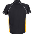 Black-Amber-White - Back - Finden And Hales Mens Performance Piped Polo Shirt