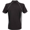 Black-Grey - Back - Finden And Hales Mens Performance Piped Polo Shirt