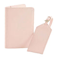 Soft Pink - Front - BagBase Faux Leather Boutique Travel Set