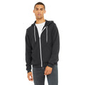 Dark Grey - Side - Bella + Canvas Adults Unisex Full Zip Hoodie