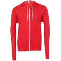 Red - Front - Bella + Canvas Adults Unisex Full Zip Hoodie