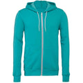 Teal - Front - Bella + Canvas Adults Unisex Full Zip Hoodie