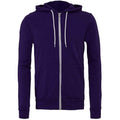 Team Purple - Front - Bella + Canvas Adults Unisex Full Zip Hoodie