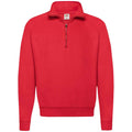 Red - Front - Fruit of the Loom Adults Unisex Classic Zip Neck Sweatshirt