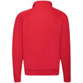 Red - Back - Fruit of the Loom Adults Unisex Classic Zip Neck Sweatshirt