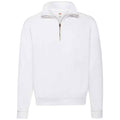 White - Front - Fruit of the Loom Adults Unisex Classic Zip Neck Sweatshirt