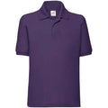 Purple - Front - Fruit Of The Loom Childrens-Kids Poly-Cotton Pique Polo Shirt