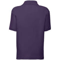 Purple - Back - Fruit Of The Loom Childrens-Kids Poly-Cotton Pique Polo Shirt