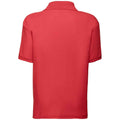 Red - Back - Fruit Of The Loom Childrens-Kids Poly-Cotton Pique Polo Shirt