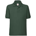 Bottle Green - Front - Fruit Of The Loom Childrens-Kids Poly-Cotton Pique Polo Shirt