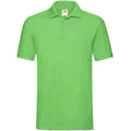 Lime - Front - Fruit of the Loom Mens Premium Cotton Pique Polo Shirt