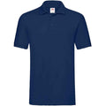 Navy - Front - Fruit of the Loom Mens Premium Cotton Pique Polo Shirt