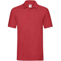 Red - Front - Fruit of the Loom Mens Premium Cotton Pique Polo Shirt