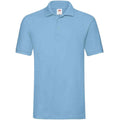 Sky Blue - Front - Fruit of the Loom Mens Premium Cotton Pique Polo Shirt