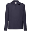 Deep Navy - Front - Fruit Of The Loom Childrens-Kids Long Sleeve Pique Polo Shirt