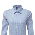 Light Blue-White - Back - Premier Womens-Ladies Maxton Check Long Sleeve Shirt