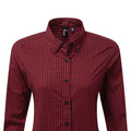 Black-Red - Back - Premier Womens-Ladies Maxton Check Long Sleeve Shirt