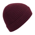 Burgundy - Front - Beechfield Engineered Knit Ribbed Beanie