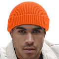 Orange - Side - Beechfield Engineered Knit Ribbed Beanie