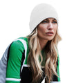 White - Side - Beechfield Engineered Knit Ribbed Beanie