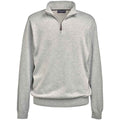 Silver - Front - Brook Taverner Mens Dallas Zip-Neck Sweater