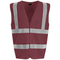 Maroon - Front - PRO RTX High Visibility Unisex Waistcoat