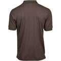 Chocolate - Back - Tee Jays Mens Luxury Stretch Pique Polo Shirt