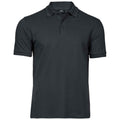 Dark Grey - Front - Tee Jays Mens Luxury Stretch Pique Polo Shirt