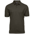 Dark Olive - Front - Tee Jays Mens Luxury Stretch Pique Polo Shirt